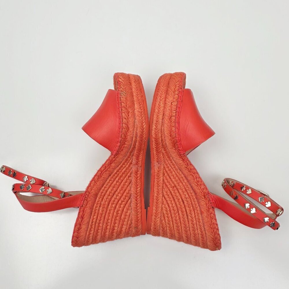 Kate Spade Frenchy Espadrille Wedge Sandals Orange - 8.5 - Picture 9 of 13